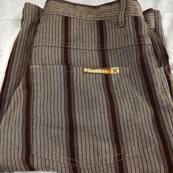 Katin Surf Co  Men's Bermuda Shorts Size 33 Brown /Maroon Striped Button Fly - Picture 13 of 13